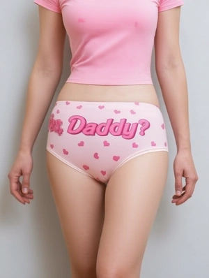 Heart Letter Pattern Low Rise Sweet Panties
