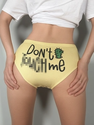 Slogan Letter Low Rise Seductive Panties
