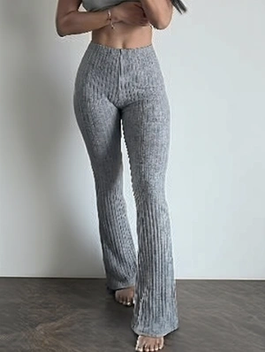 Plain Striped Butt Lifter Skinny Flared Pants