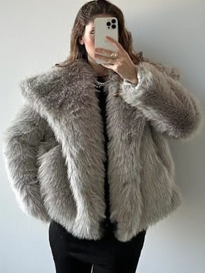 Fake Fur Lapel Baggy Winter Short Coats
