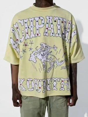 Colorblock Letter Printed Loose Tee