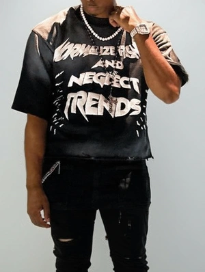 Letter Printing Crewneck Loose Tee