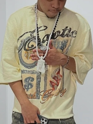 Dollar Letter Printed Loose Vintage Tee