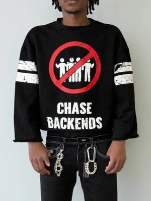 Striped Cartoon Letter Printed Loose Tee