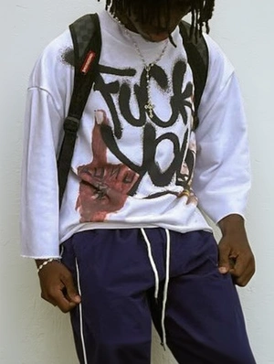 Letter Printed Vintage Pullover Loose Tee