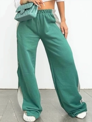 Contrast Color Loose Wide Leg Pants