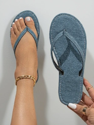 Casual Denim Flip Flops Flat Heel Slippers