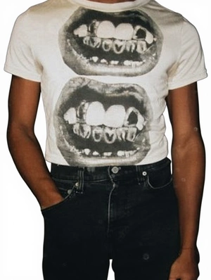 Diamond Teeth Printed Crewneck Tee