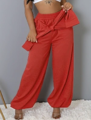 Solid Bandage Casual Loose Pants