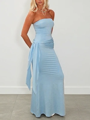 Goddess-like Tie-wrap Maxi Tube Dress