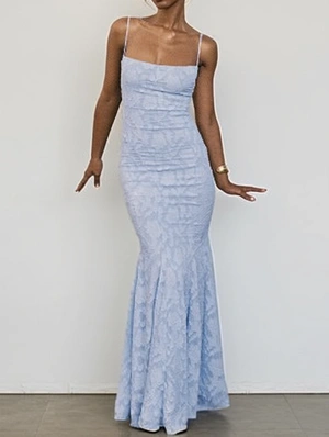 Flower Tie-wrap Backless Maxi Dress