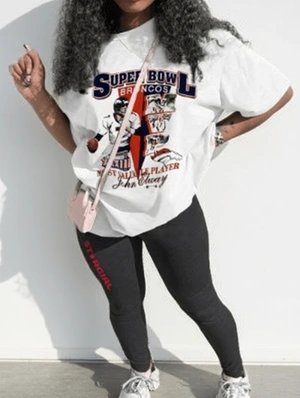Letter Cartoon Printed Elbow Sleeve Pant Sets