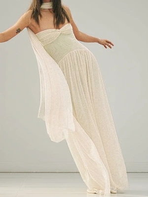 Graceful Ribbons Ruched Off Shoulder Maxi Dress