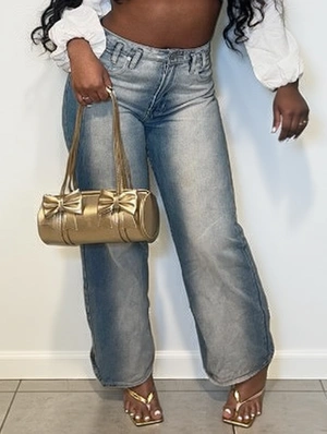 Gradient Washed Denim High Rise Jeans