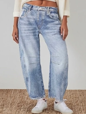 Chic Gradient Cotton Wide Leg Jeans