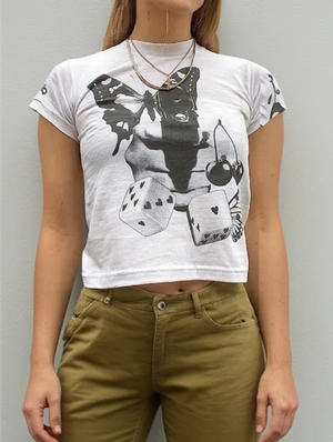 Butterfly Cherry Print Bare Waist Tops