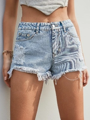 Casual Ripped Gradient Leisure Shorts