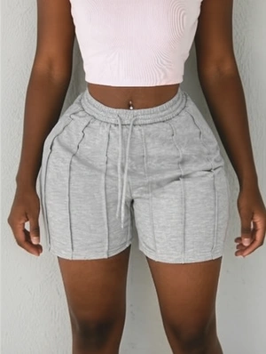 Plain Color Line Bodycon Knee Shorts