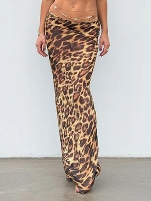 See Through Gauze Leopard Bodycon Skirts