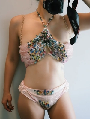 Sexy Colorblock Beading Clothing Accessories