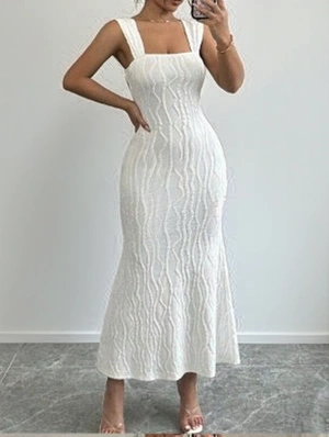 Striped Backless Slip Lace Up Maxi Dress