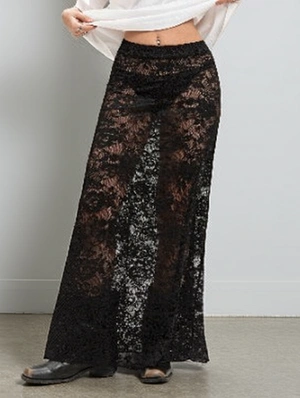 Flower Lace See Through Bodycon Skirts