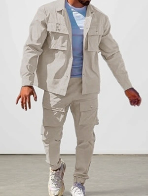 Lapel Jackets Cargo Ankle-tied Long Sets