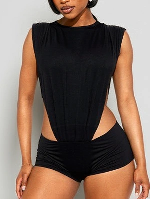 Ruched Waist Cut Bodysuits Short Sets