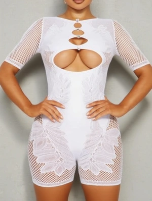 Embellished Hollow-out See Through Rompers