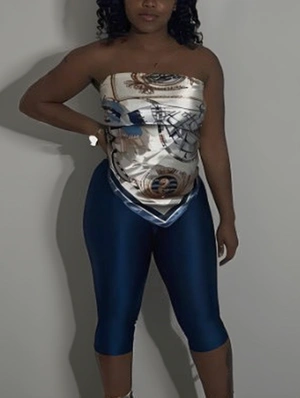 Vintage Printed Baby Scarf Top Short Sets