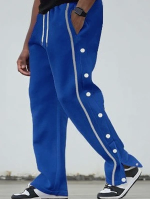 Casual Pure Color Buckles Men's Long Pant 