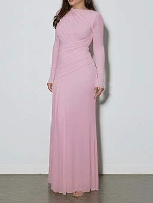 Ruched Bodycon Long Sleeve Maxi Dress