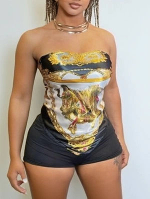 Vintage Printed Baby Scarf Tube Short Sets