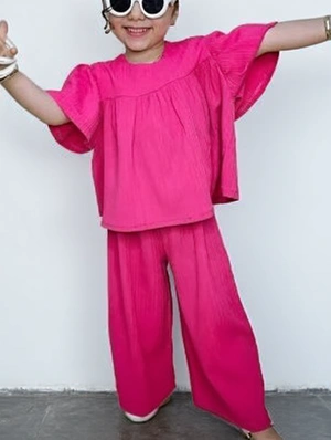 Casual Solid Short Sleeve Girl Clothing Sets