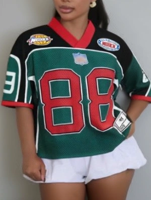 Colorblock Number Printed Loose Jerseys