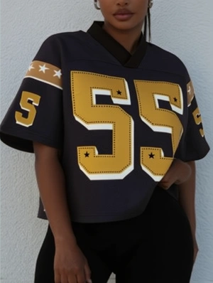 Number Printed Loose V Neck Mesh Jerseys