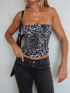 Colorblock Leopard Sequin Zipper Fitted Tube