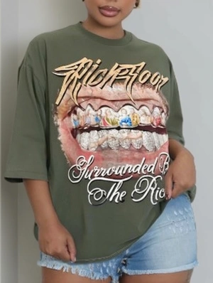Abstract Letter Printed Loose Vintage T-shirts