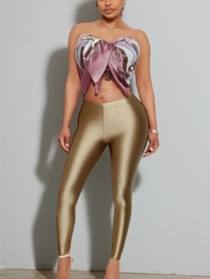 Abstract Printed Scarf Tube Backless Pant Sets