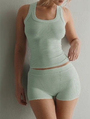 Plain Bare Waist Tank Bodycon Short Sets