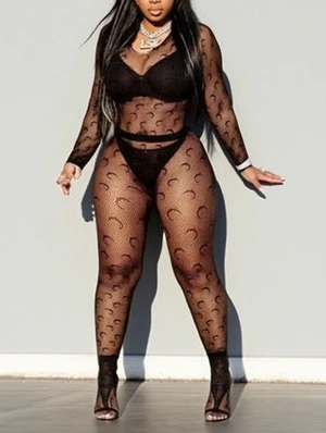 Crescent Moon Gauze See Through Fitted Pant Sets