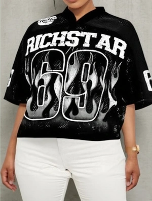 Flame Letter Number Pattern Mesh Jerseys
