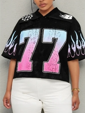 Gradient Flame Number Printed Mesh Jerseys