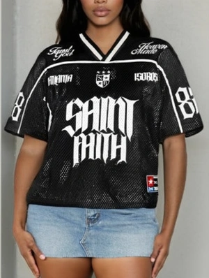 Letter Number Printed Mesh V Neck Jerseys