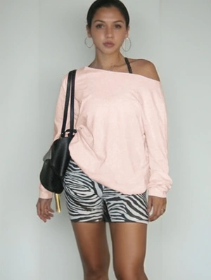 Loose Inclined Shoulder Long Sleeve Tops