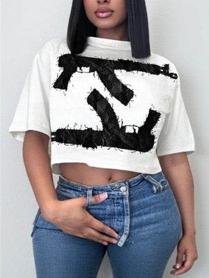 Vintage Printed Loose Pullover Casual T-shirts