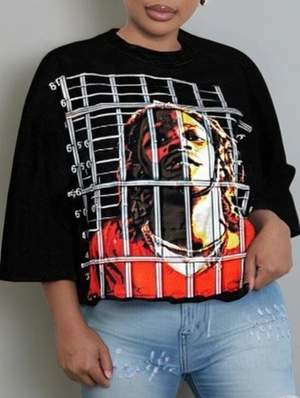 Figure Pattern Streetwear Printed Loose T-shirts