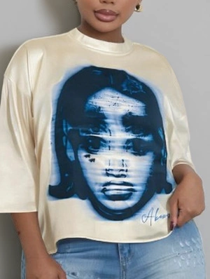 Abstract Figure Printed Loose Casual T-shirts