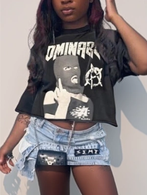 Abstract Letter Printed Casual Loose T-shirts