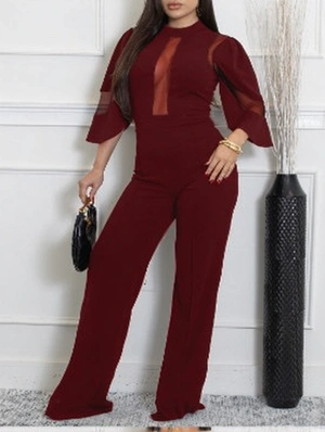 Chiffon See Through Wide Leg Jumpsuits